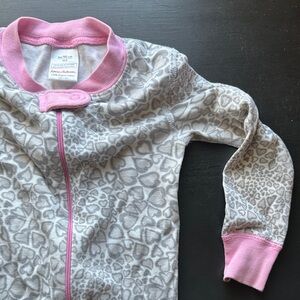 Hanna Andersson Pink and Gray Heart Zip-Up Jacket